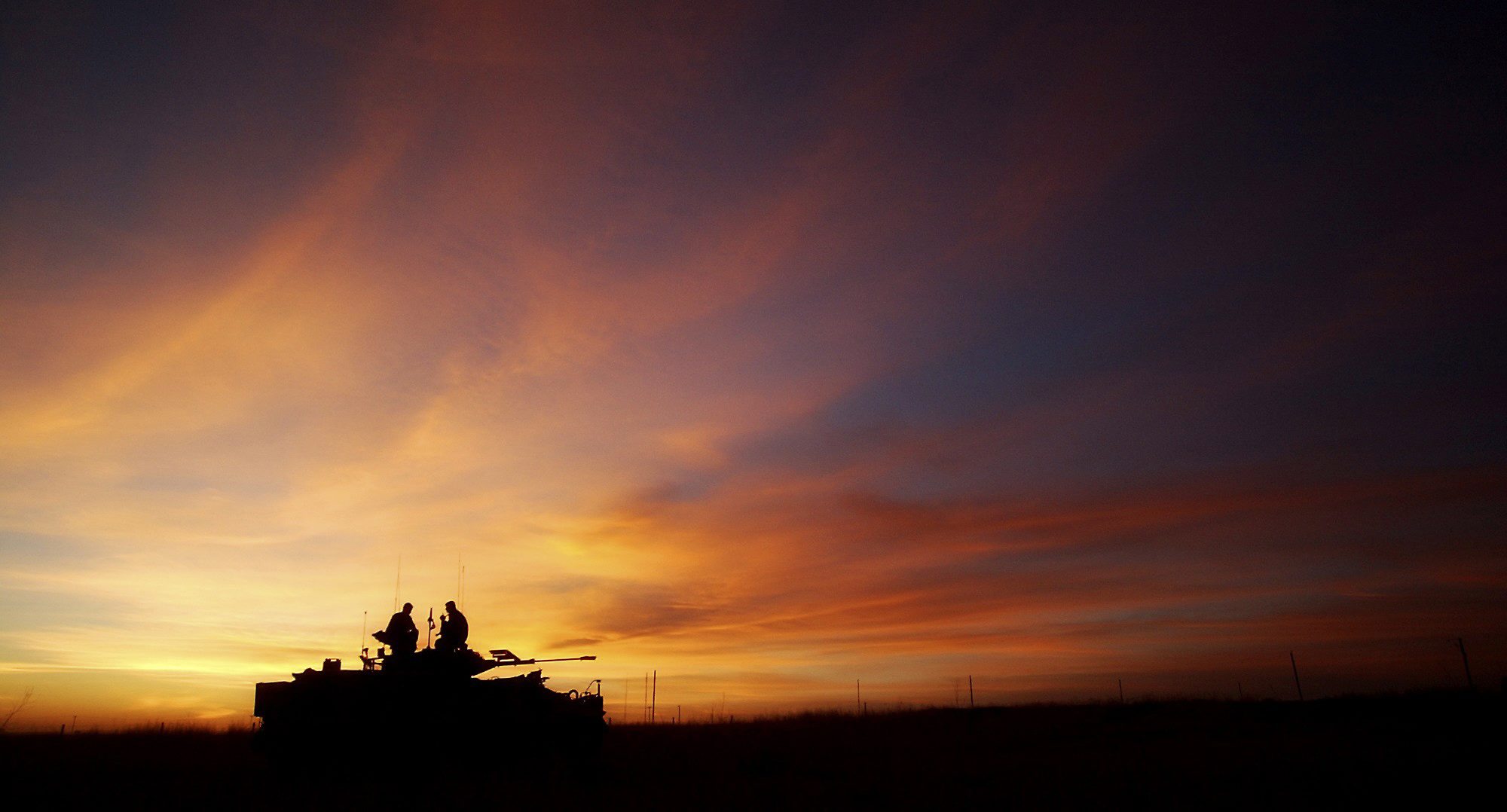 Communication Tank Night Silhouette